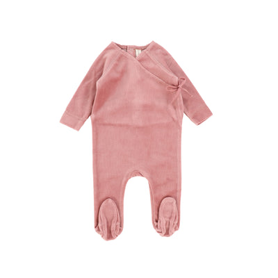 Lilette Velour Wrap Footie - Rose