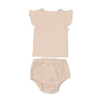 Lil Legs Ribbed Girls Tank Set - Pink Stripe