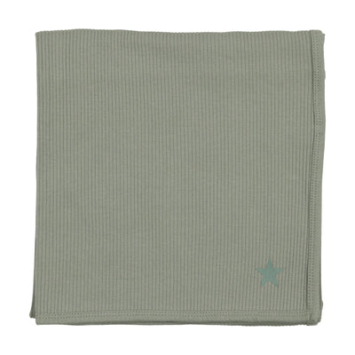 Lil Legs Ribbed Blanket - Green Star
