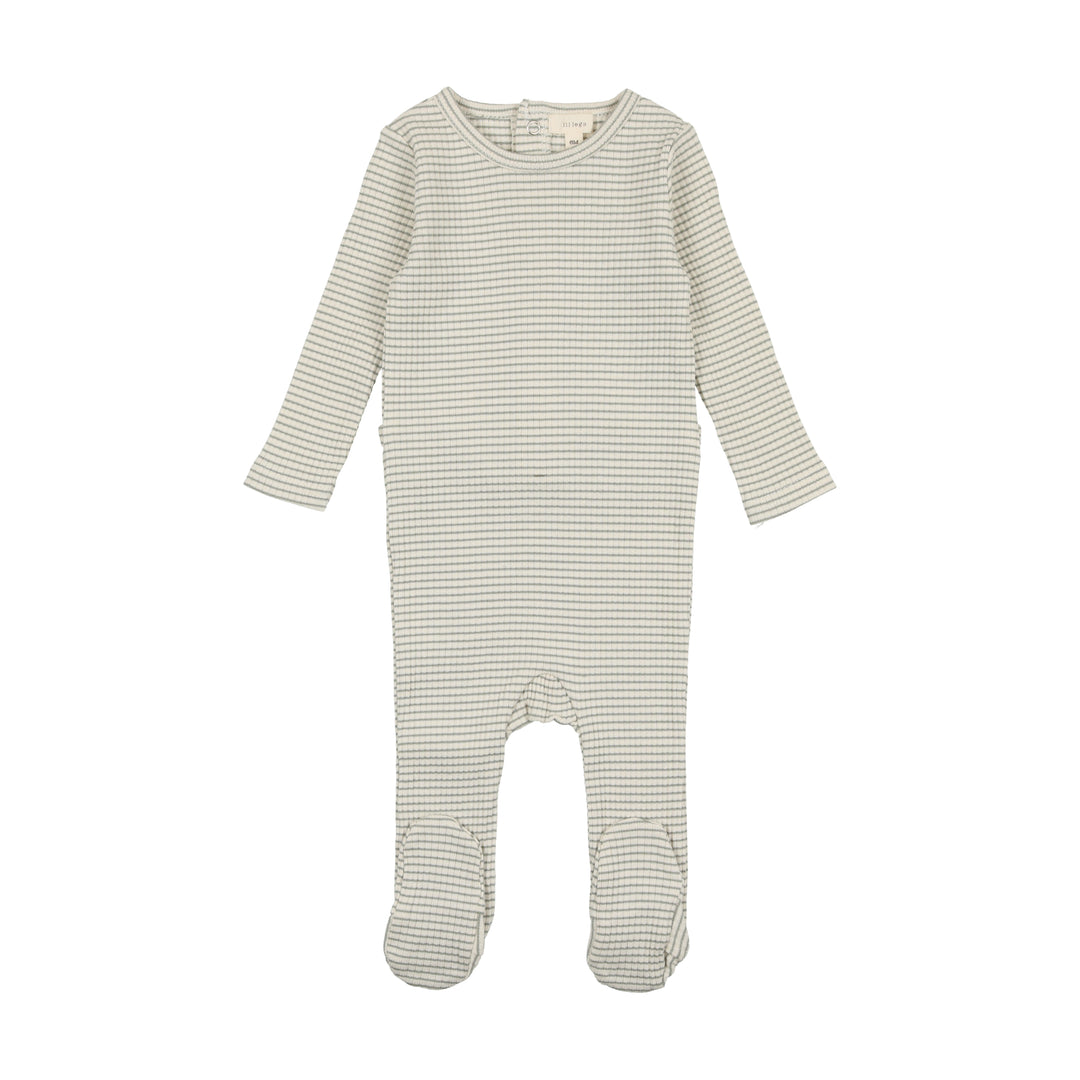 Lil Legs Velour Ribbed Logo Footie-Blush