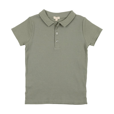 Lil Legs Ribbed Polo Short Sleeve - Green