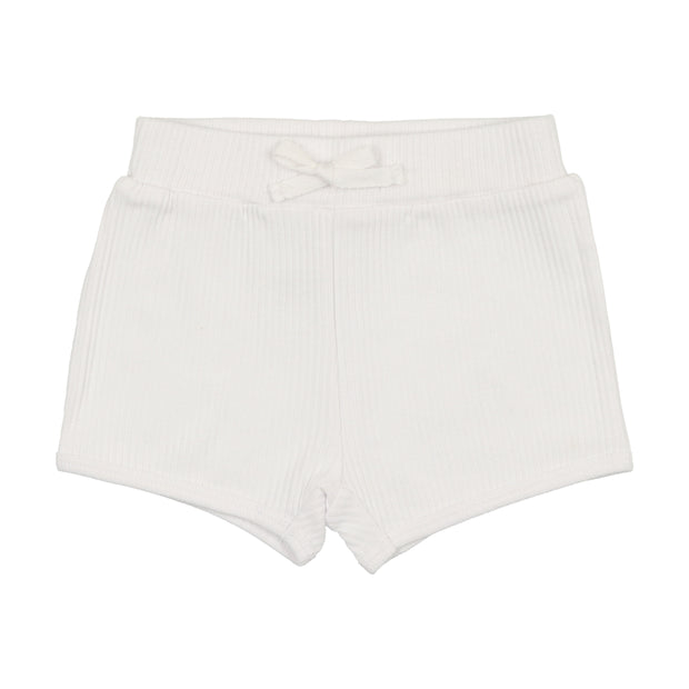 Lil Legs Ribbed Track Shorts - White