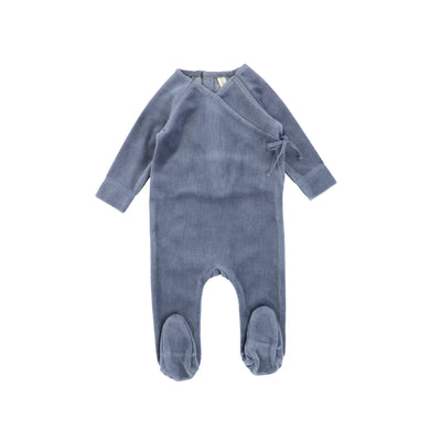 Lilette Velour Wrap Footie - Slate