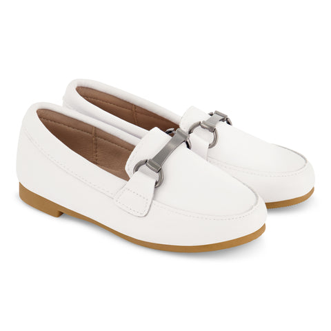 Zeebra Kids Buckle Loafers - Snow White