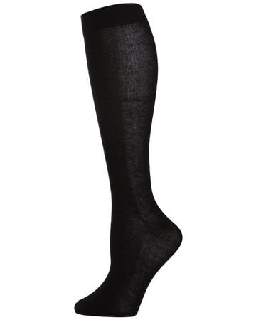 Spot-On Basics Girls Basic Solid Knee Socks - Black SP-1019