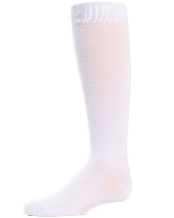Spot-On Basics Girls Basic Solid Knee Socks - White SP-1019