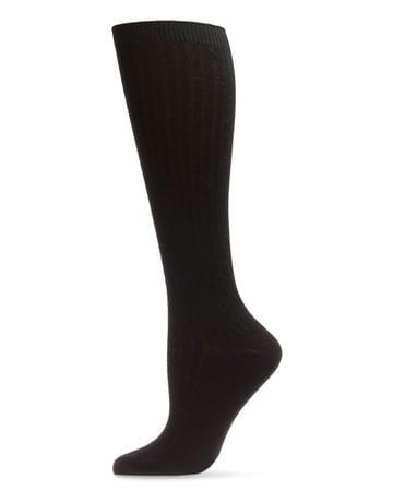 Spot-On Basics Girls Ribbed Knee Socks - Black SP-1039