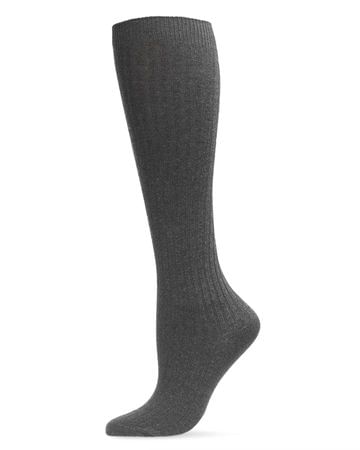 Spot-On Basics Girls Ribbed Knee Socks - Charcoal SP-1039