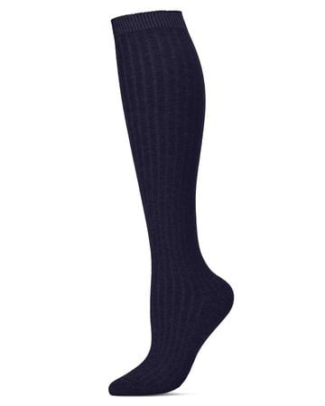 Spot-On Basics Girls Ribbed Knee Socks - Navy SP-1039