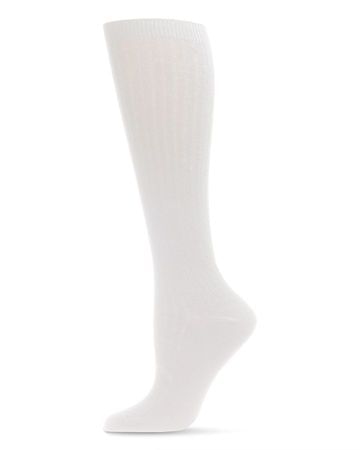 Spot-On Basics Girls Ribbed Knee Socks - White SP-1039