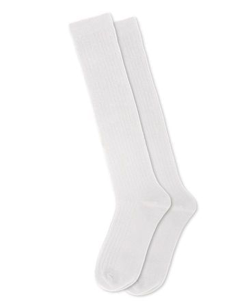 Spot-On Basics Girls Ribbed Knee Socks - White SP-1039