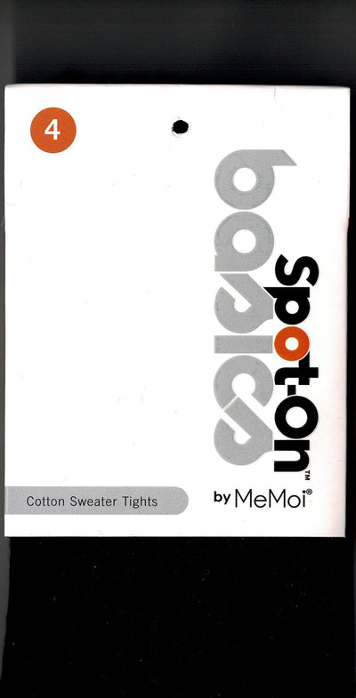 Spot-On Basics Girls Ribbed Cotton Sweater Tights - Black SP-3405