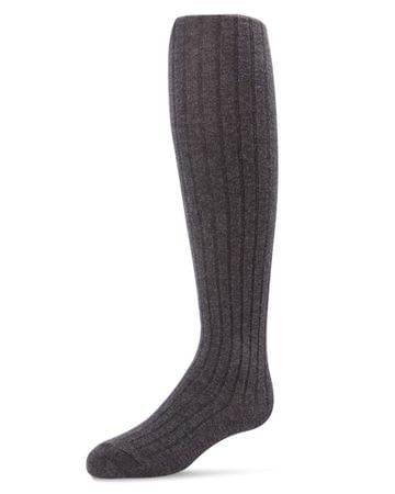 Spot On Basics Girls Ribbed Tights in Dark Gray Heather SP-3405