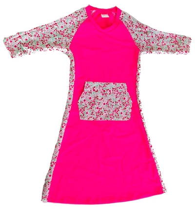 Dacee Floral 1-Piece Swim Coverup Dress - Pink