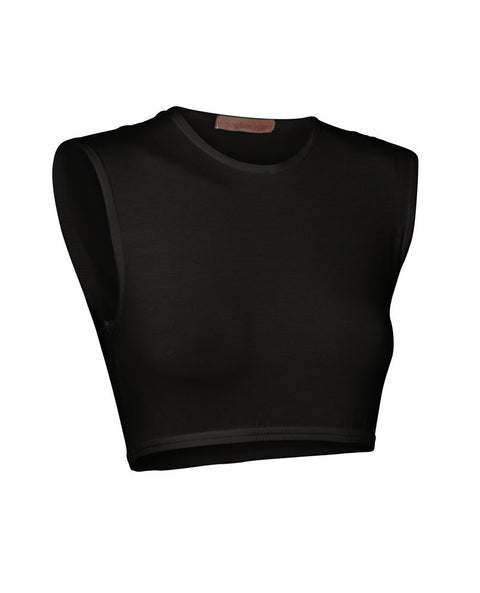 PB&J Ladies Cotton Sleeveless Croptop - Black