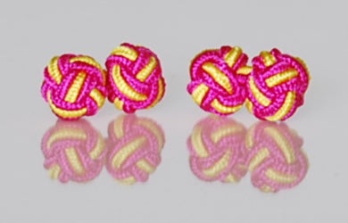 Strawberry Banana Silk Knot Cufflinks