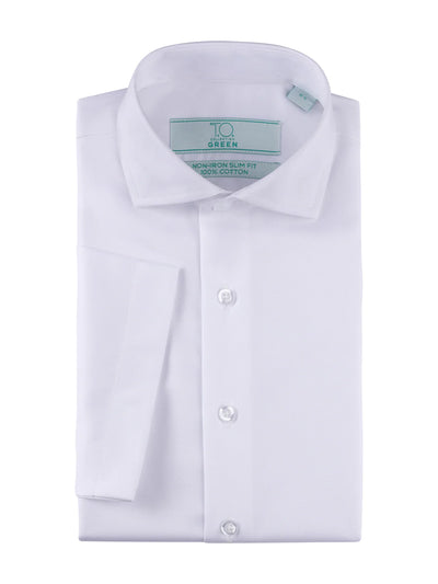 T.O. Collection Green Label Boys Dress 100% Non-Iron Cotton Shirt - Short Sleeve