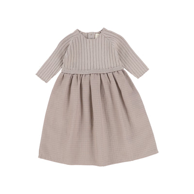 Analogie Three Quarter Sleeve Knit Dress - Taupe