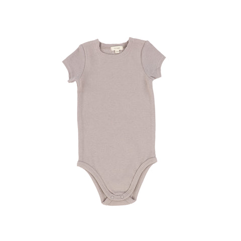 Lil Legs Ribbed Short Sleeve Onesie - Taupe