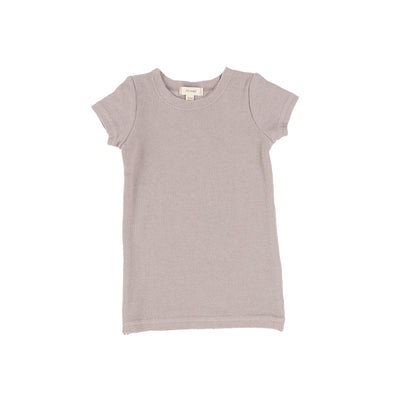 Lil Legs Ribbed Short Sleeve Tee - Taupe