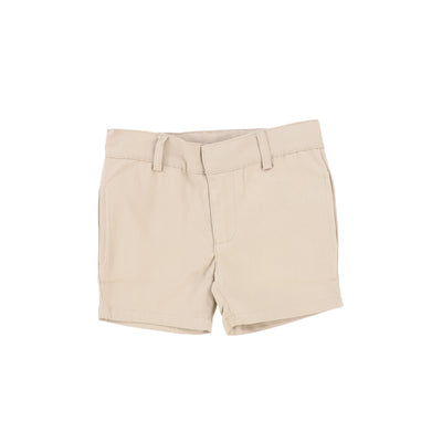 Lil Legs Boys Flat Cotton Dress Shorts - Taupe