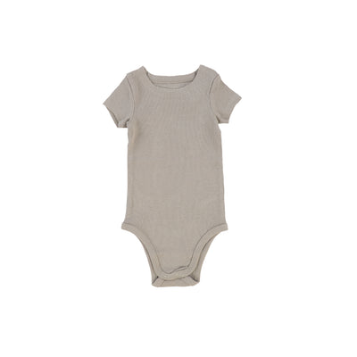 Lil Legs Short Sleeve Rib Onesie - Taupe