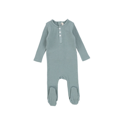 Lillette Ribbed Classic Henley Footie - Teal