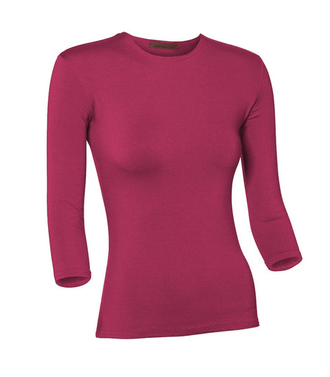 PB&J Ladies Cotton 3/4 Sleeve Shell - Fuschia