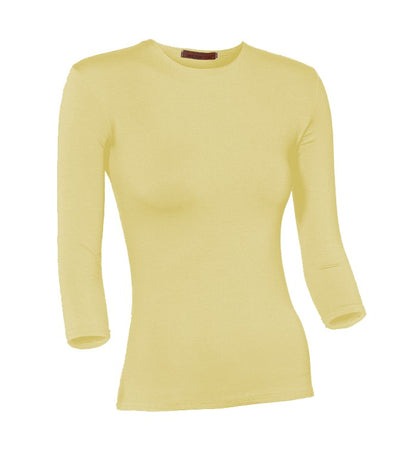 PB&J Ladies Cotton 3/4 Sleeve Shell - Lemon