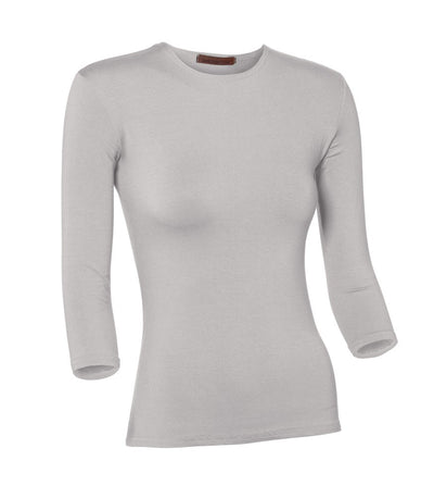 PB&J Ladies Cotton 3/4 Sleeve Shell - Light Gray