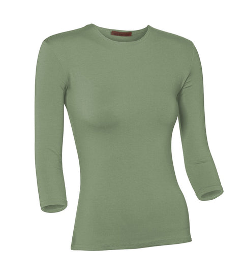 PB&J Ladies Cotton 3/4 Sleeve Shell - Sage