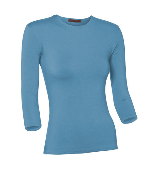 PB&J Ladies Cotton 3/4 Sleeve Shell - Turquoise