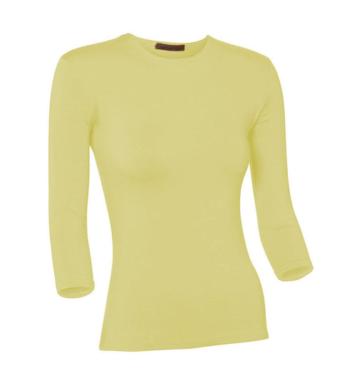 PB&J Ladies Cotton 3/4 Sleeve Shell - Yellow