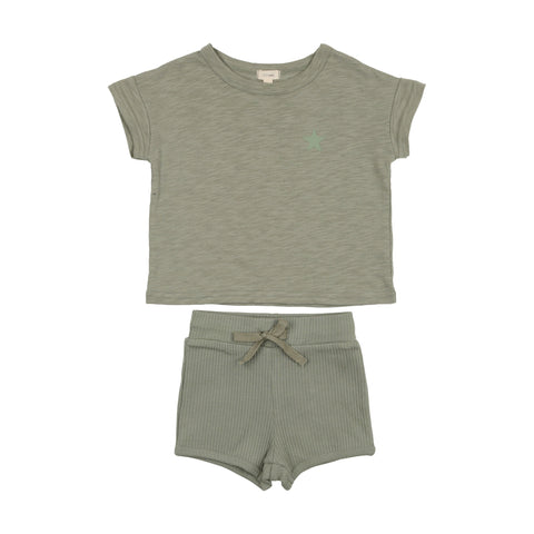 Lil Legs Toddler Boys Set - Green Star