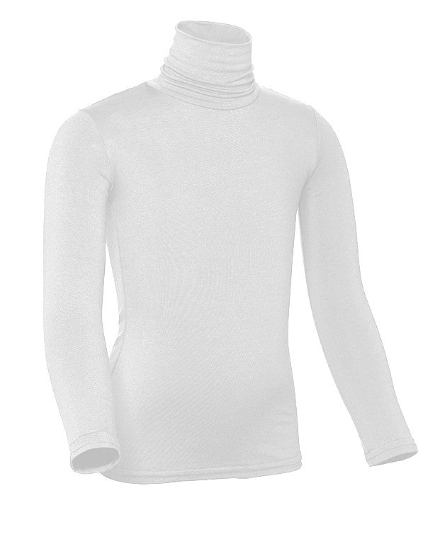 PB&J Girls Modal Long Sleeve Turtleneck - White