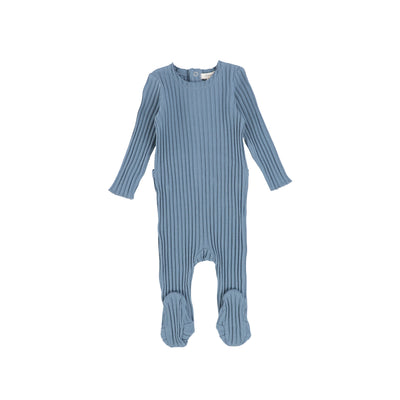 Lil Legs Wide Ribbed Footie - Very Blue