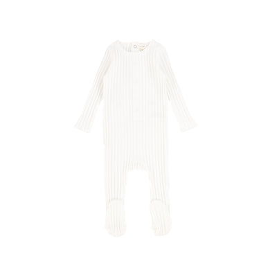 Lil Legs Wide Rib Footie - Winter White