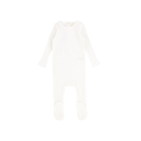 Lil Legs Wide Rib Footie - Winter White