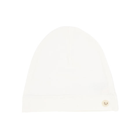 Lilette Brushed Cotton Wrapover Beanie - White