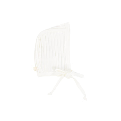 Lil Legs Wide Rib Bonnet - Winter White