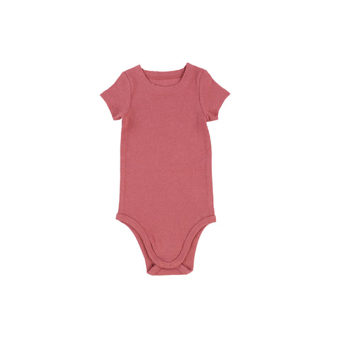 Lil Legs Short Sleeve Rib Onesie - Watermelon Pink