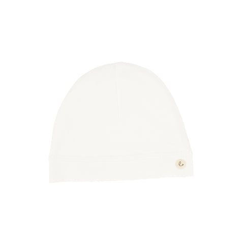 Lillette Brushed Cotton Wrapover Beanie - White