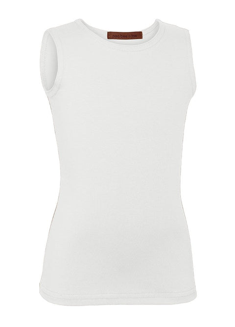 PB&J Girls Lycra Sleeveless Shell - White