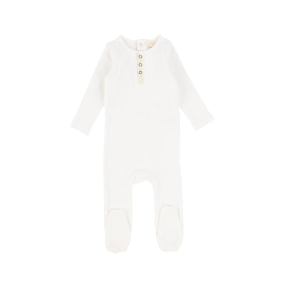 Lil Legs Ribbed Tab Footie - Winter White