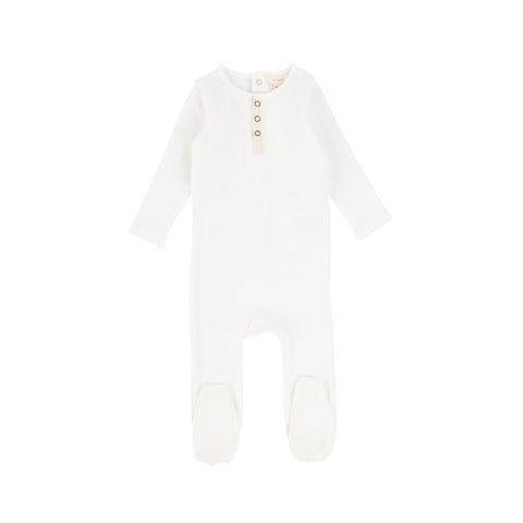 Lil Legs Ribbed Tab Footie - Winter White