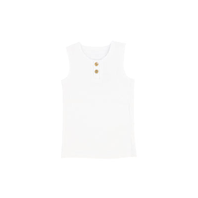 Lil Legs Ribbed Tank - Pure White