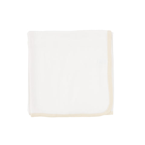 Lil Legs Ribbed Tab Blanket - Winter White