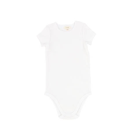 Lil Legs Ribbed Short Sleeve Onesie - Winter White