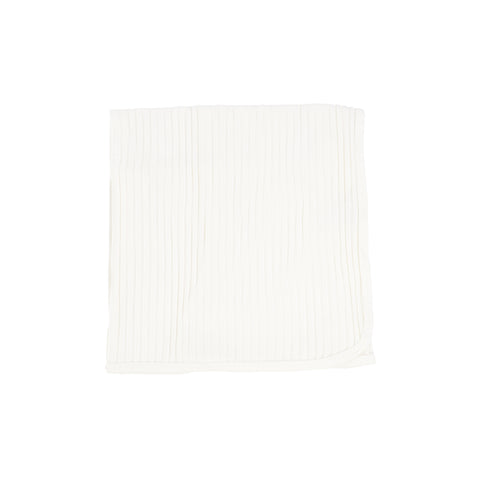 Lil Legs Wide Ribbed Blanket - Winter White