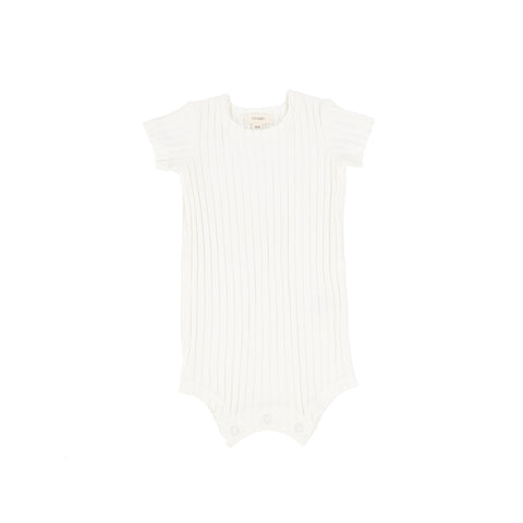 Lil Legs Wide Ribbed Romper - Winter White